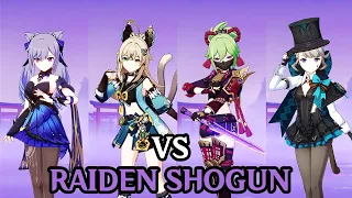 4 SWORDS USER WAIFU TEAM VS RAIDEN SHOGUN (NO HIT TAKEN)