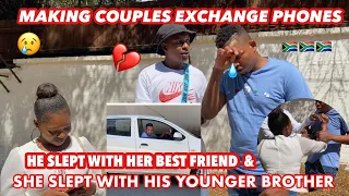 Making couples switching phones for 60sec 🥳( 🇿🇦SA EDITION )| new content |EPISODE 38 |