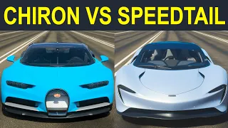 Forza Horizon 4: McLaren Speedtail vs. Bugatti Chiron Drag Race