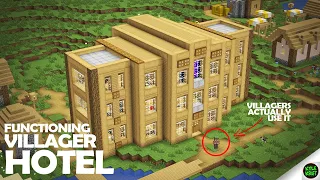 Minecraft Ideas For Building: Villager Hotel Survival Base!