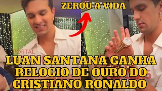 Luan Santana ganha ROL3X de OURO do jogador Cristiano Ronaldo durante festa na casa do craque