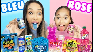 CHALLENGE BONBONS ULTRA BIZARRES avec ma MAMAN : TEST BLEU vs ROSE des FRIANDISES LES + ACIDES