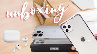 iPhone 13 Pro Max #asmr #unboxing,Silver 256GB+AirPods Pro+Accessories+First #apple User