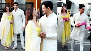 Sidharth Malhotra And Kiara Advani Distribute Sweets To Media Ahead Of Wedding Reception In Mumbai