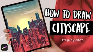 City Skyline Drawing - EASY PROCREATE Tutorial