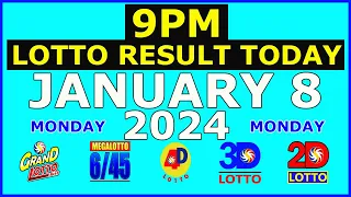 9pm Lotto Result Today January 8 2024 (Monday)