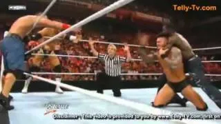 WWE Raw 6/20/11 John Cena, Randy Orton & Alex Riley vs R-Truth, Christian & The Miz Part 2/3