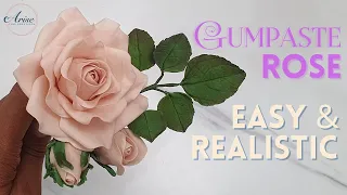 EASY Realistic Gumpaste Rose | BEGINNER FRIENDLY | Sugar Flowers