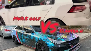 Stage 2 Mk7.5 golf gti vs elantra n N75 tuned