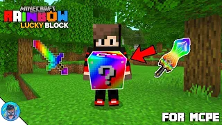 A New Rainbow Lucky Block For Minecraft Pocket Edition | Most Powerful Tools And Items | MCPE