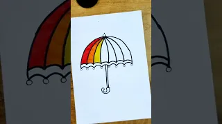 easy umbrella☂️ drawing with colour pen#vibgyor#shorts#youtubeshorts#learndrawingarts