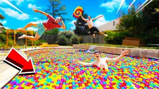 I FILLED MY ENTIRE POOL WITH BALL PIT BALLS...