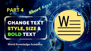 MS Word Part 4 | MS Word Tutorial | How to Change Font Style, Size, and Bold in MS Word