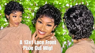 My First Time Installing A 13x1 Curly Pixie Cut Lace Front Wig! ft. Luvme Hair| PETITE-SUE DIVINITII