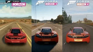 Forza Horizon vs Forza Horizon 2 vs Forza Horizon 4 - McLaren 12C Coupé Sound Comparison