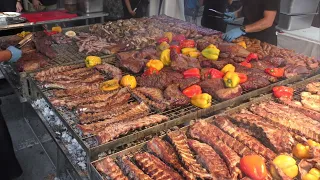Huge Italy Street Food Festival. Grilled Meat, Pasta, Sweets and more Great Italian Foods