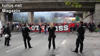 Rot-Weiss Essen Fans in Oberhausen September 2019