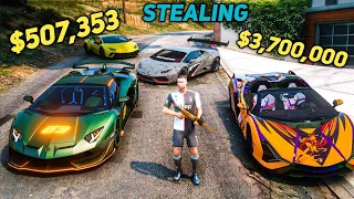 Gta 5 - Stealing Luxury Modified Lamborghini Cars With Cristiano Ronaldo! (Real Life Cars #62)