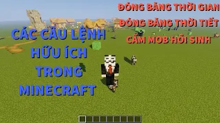 TỔNG HỢP LỆNH ĐÓNG BĂNG THỜI GIAN, THỜI TIẾT, VÀ TẠO THẾ GIỚI PHẲNG KHÔNG CÓ MOB TRONG MINECRAFT