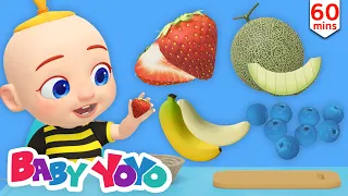 Fruit Tasting | Learn Fruit Words | Preschool Shapes words | more nursery rhymes | Baby yoyo