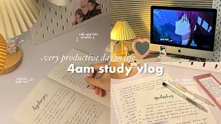 4am productive study vlog 📝🧸waking up early, lots of revision, notes, Japanese snacks and more