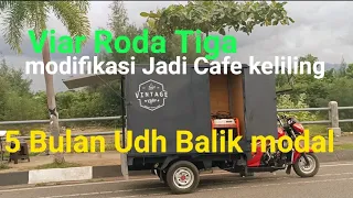 Viar Roda Tiga jadi Cafe mobil keliling. Foodtruck mini becak cafe #viar #foodtruck #ideusah #kopi