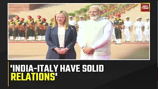 PM Modi Meets Italian Counterpart Giorgia Meloni At Delhi's Hyderabad House