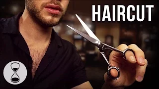 ASMR HAIRCUT ROLEPLAY | Scissors, Comb, Hair Wash, Head Massage & Male Whispering (Binaural)