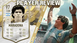 D10S! 🇦🇷 97 PRIME ICON DIEGO MARADONA PLAYER REVIEW! FIFA 22 ULTIMATE TEAM