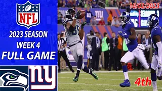 Seattle Seahawks vs New York Giants 10/02/23 FULL GAME 4th Week 4 | NFL Highlights Today