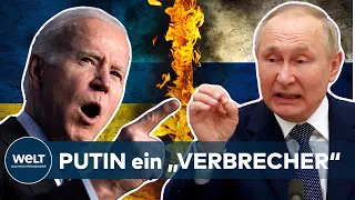 UKRAINE-KRIEG: Biden nennt Putin als "mörderischen Diktator" und "Kriegsverbrecher" | WELT Thema