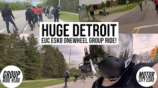 Massive EUC & OneWheel Detroit Group Ride || Super Fast Electric Unicyles!