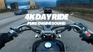 POV 4K - Day Ride - Highway riding - Raw Engine Sound - Honda Shadow