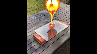 Lava vs Glass, Amazing Experiment. #Science_Experiment #Shorts