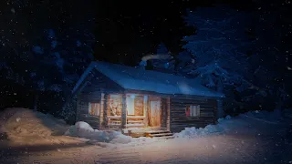 Blizzard at the Forest Cabin┇Howling Wind & Blowing Snow┇Nature Sounds for Sleep, Study & Relaxation