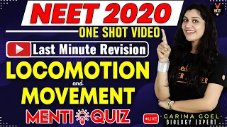 Locomotion and Movement Class 11 Questions | NEET 2020 Preparation | NEET Biology | Garima Goel