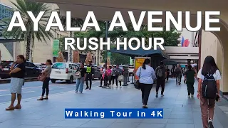 RUSH HOUR at AYALA AVENUE, MAKATI CITY | Walking Tour in 4K | October 2023 | Philippines