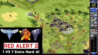 Red Alert 2 Gameplay: 1 Allied vs 7 Extra Hard Ai