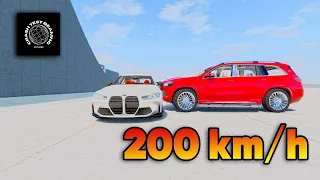 Ultimate Luxury Showdown: Mercedes-Benz GLS Maybach vs BMW M3 G80 200km/h #beamngdrive #crashtest