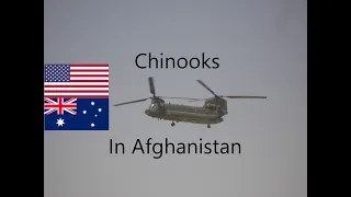 US & Australian Army CH47 Chinook helicopters in Afghanistan