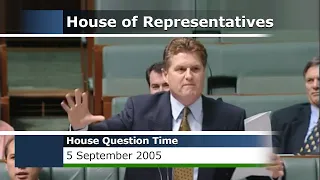 House Question Time - 5 September 2005 (Attempted Censure of the Minister for Health and Ageing)