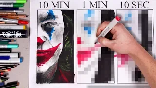 Drawing Joker in 10 MIN, 1 MIN & 10 SECONDS!