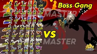 Which SKIN CHAMPION army can DEFEAT the BOSS GANG? | Stick War Custom Battle | STICK MASTER