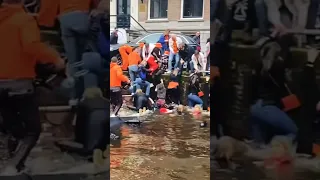 Celebrate King's Day in Water 😂 #kingsday #amsterdam