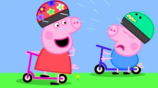 George Pig Learns to Ride the Scooter | Family Kids Cartoon