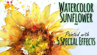 How to Paint a  Watercolor Sunflower for Beginners - Start  to Finish Real Time