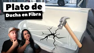 DUCHA AUTOCARAVANA de FIBRA DE VIDRIO💦🚐 ¿Cómo hacer un PLATO de DUCHA CAMPER?