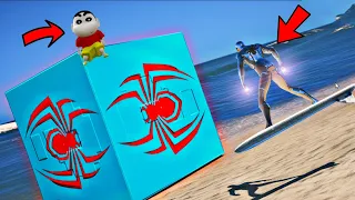 GTA 5: SHINCHAN OPENING "GOD SPIDERMAN LUCKY BLOCKS" IN GTA V ! ( GTA 5 mods )