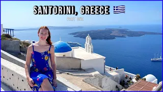 SANTORINI, Greece Vlog!! 🇬🇷 Travel Day & First Full Day in Thira. Blue Domes, Sunsets and Greek Food