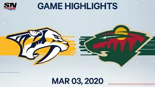 NHL Highlights | Predators vs. Wild – Mar. 3, 2020